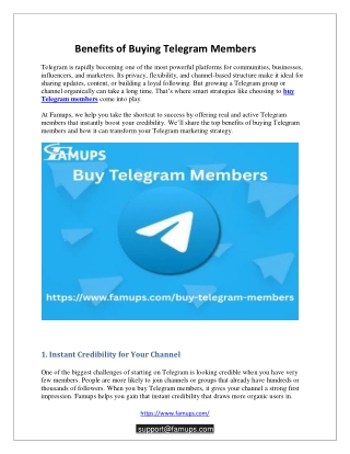 Benefits of Buying Telegram Members to Grow Your Channel Fast