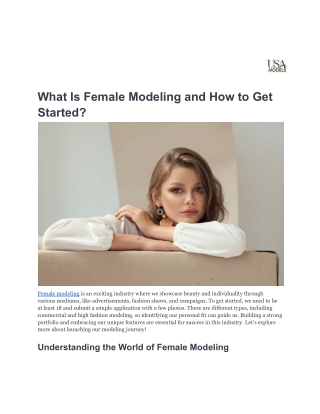 what is female modeling and how to get started