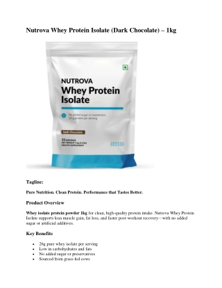 Nutrova Whey Protein Isolate