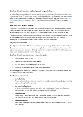 zero trust network security a modern approach