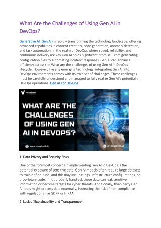 Generative AI For DevOps Online Training | Visualpath