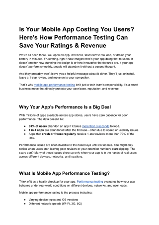 Is Your Mobile App Costing You Users_ Here’s How Performance Testing Can Save Your Ratings & Revenue