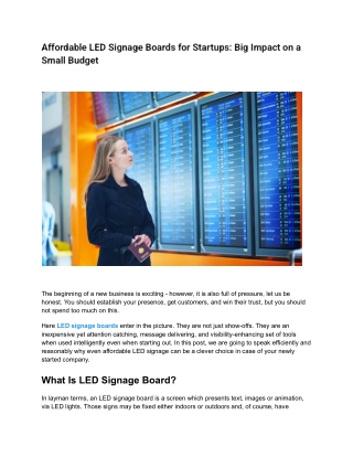Affordable LED Signage Boards for Startups_ Big Impact on a Small Budget