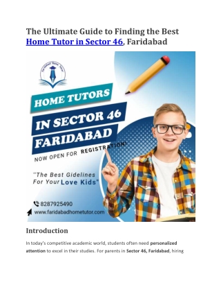 Home tutors in Sector 46 Faridabad | Private tutors in Sector 46 Faridabad