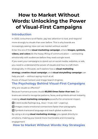 How to Market Without Words: Unlocking the Power of Visual-First Campaigns