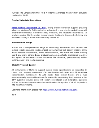 Hefei HuiYue Instrument Co., Ltd