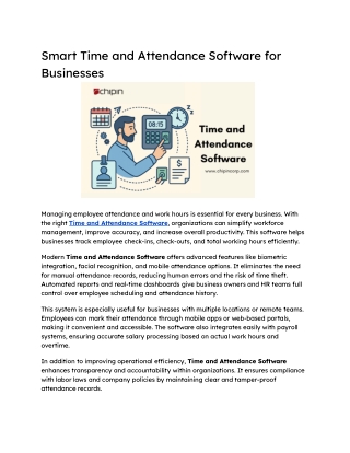 Smart Time and Attendance Software for Businesses