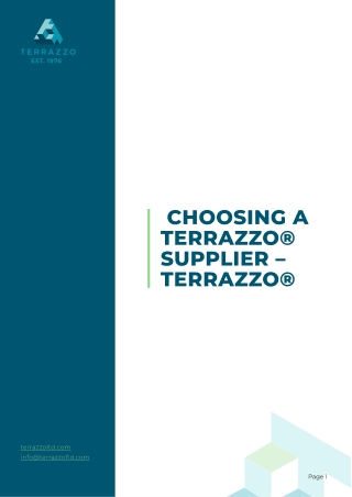 Choosing the Right Terrazzo® Supplier for Quality Projects