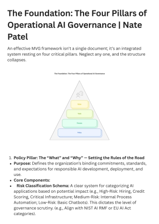 The Foundation The Four Pillars of Operational AI Governance - Nate Patel