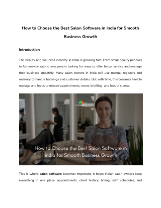How to Choose the Best Salon Software in India for Smooth Business Growth