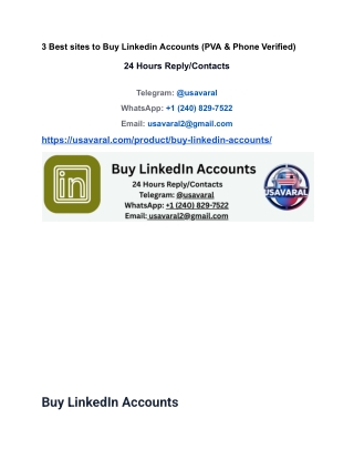 3 Best sites to Buy Linkedin Accounts (PVA & Phone Verified)