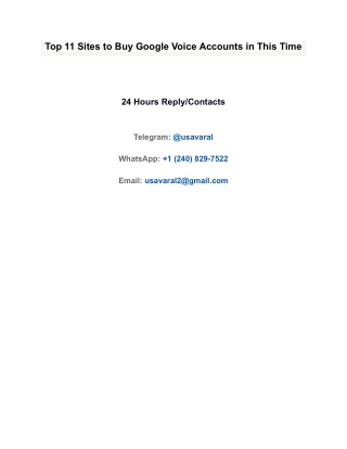 Top 11 Sites to Buy Google Voice Accounts in This Time