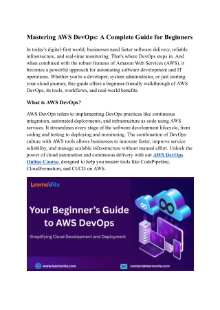 Mastering AWS DevOps_ A Complete Guide for Beginners
