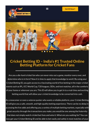 Unlock the Excitement of Online Wagering with a Cricket Betting ID