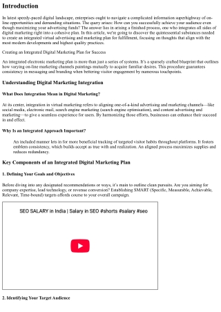 “Creating an Integrated Digital Marketing Plan for Success”