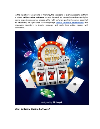 Powering the Future of Gaming: Online Casino Software & Casino Software Developm