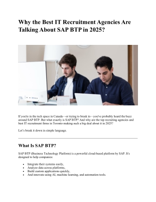 Why the Best IT Recruitment Agencies Are Talking About SAP BTP in 2025