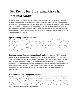 3.Get Ready for Emerging Risks in Internal Audit (1)