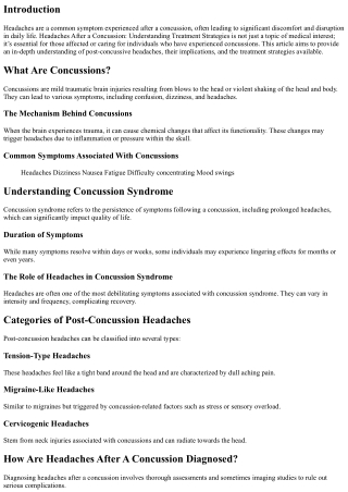Headaches After a Concussion: Understanding Treatment Strategies