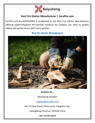 Best Fire Starter Manufacturer Survfire.com