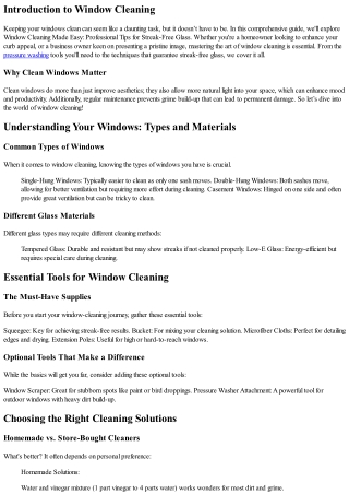Window Cleaning Made Easy: Professional Tips for Streak-Free Glass