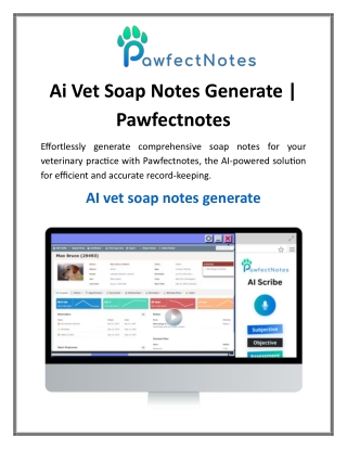 Ai Vet Soap Notes Generate