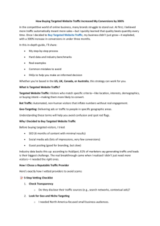 how buying targeted website traffic increased