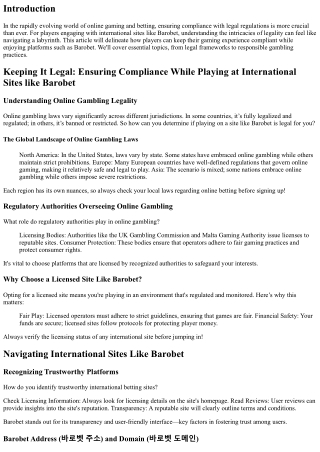 Keeping It Legal: Ensuring Compliance While Playing at International Sites like
