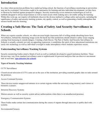 Developing a Safe House: The Task of Protection Monitoring in Schools