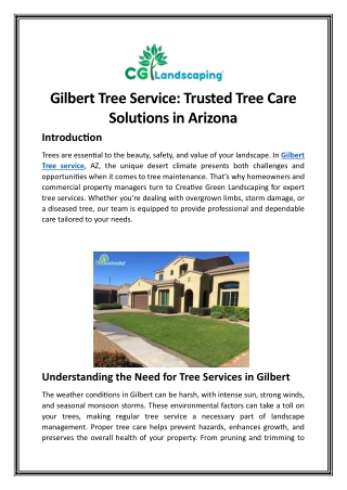 Gilbert Tree Service: Trusted Tree Care Solutions in Arizona