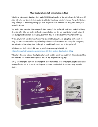 Mua Nexium hon dich chinh hang o dau