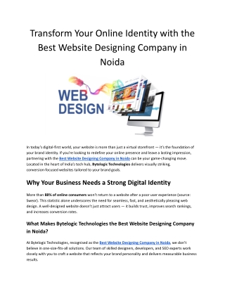 Best Website Designing Company in Noida