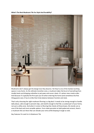 Mudroom Tile