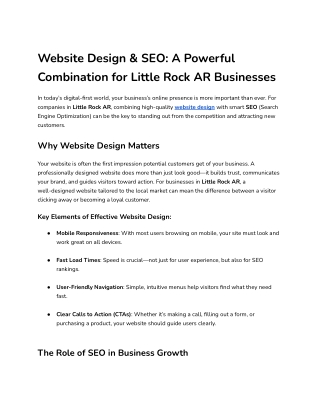Website Design & SEO_ A Powerful Combination for Little Rock AR Businesses