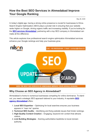 how the best seo services in ahmedabad improve