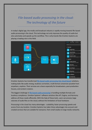 file based audio processing in the cloud
