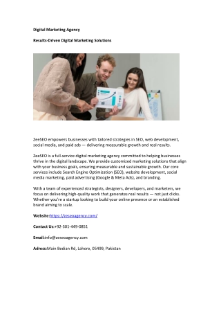 Results-Driven Digital Marketing Solutions