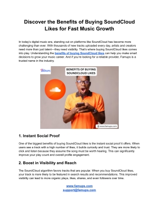 Discover the Benefits of Buying SoundCloud Likes for Fast Music Growth
