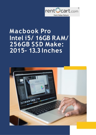 Macbook Pro Intel i5 16GB RAM 256GB SSD Make 2015- 13.3 Inches