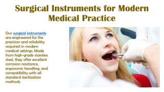 Surgical Instruments for Modern Medical Practice