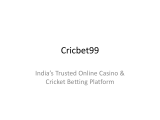 Play Live Casino & Cricket Betting in India – Cricbet99