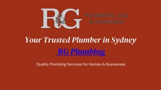 Trusted Plumber in Sydney | 24/7 Plumbing Services | RG Plumbing