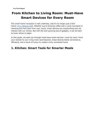 From Kitchen to Living Room_ Must-Have Smart Devices for Every Room