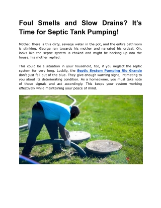 Foul Smells and Slow Drains_ It’s Time for Septic Tank Pumping!
