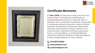 Certificate Momento