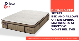 Shop Premium Spring Mattress Single Bed Online – Bed and Pillows UAE