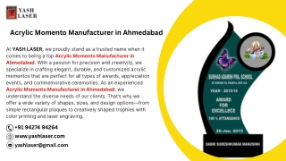 Acrylic Momento Manufacturer in Ahmedabad