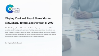 Playing Card and Board Game Market Size Share Trends and Forecast to 2033