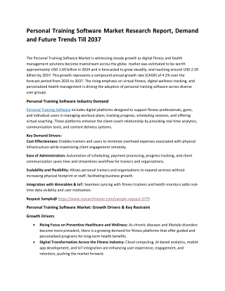 Personal Training Software Market