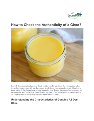 How to Check the Authenticity of a Ghee_